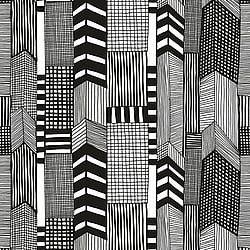 Galerie Wallcoverings Product Code 14111 - Marimekko Essentials Wallpaper Collection - Black White Colours - Marimekko Ruutukaava Design