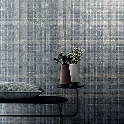 Galerie Wallcoverings Product Code 30438 - Essentials Wallpaper Collection - Grey Blue Colours - Embossed Check Design