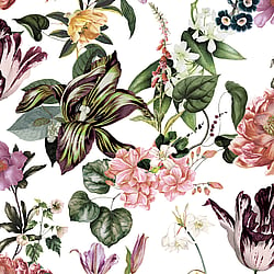 Galerie Wallcoverings Product Code 47458 - Flora Wallpaper Collection - White, Rose, Green Colours - Floral Rhapsody Design