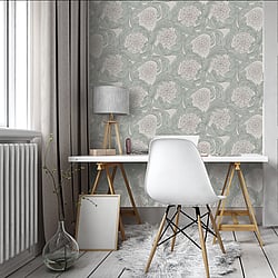 Galerie Wallcoverings Product Code 51008 - Blomstermala Wallpaper Collection - Grey Colours - Big Bloom Design