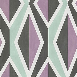 Galerie Wallcoverings Product Code 51183813 - Skandinavia 2 Wallpaper Collection - Purple Blue Black Colours - Purple Blue Big Ikat Stripe Design