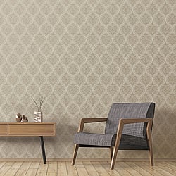 Galerie Wallcoverings Product Code 7003 - Emporium Wallpaper Collection - Cream Gold Colours - Emporium Ogee Design