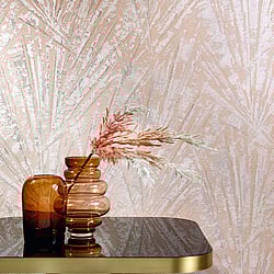 Galerie Wallcoverings Product Code 91934 - Vault Wallpaper Collection - Beige, Red Colours - Fan Palm Design