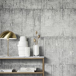 Galerie Wallcoverings Product Code 95027 - Natural Opulence Wallpaper Collection - Grey Colours - This aged concrete effect wallpaper is the perfect choice if you want to bring a room up to date in a dramatic way. With a subtle emboss to create some structural depth, it comes in an on-trend silver grey colourway. Drawing on the textures of, and resembling the stippled texture of ancient plasterwork or faded limestone, this unusual wallpaper will be a warming welcome to your home. This will be perfect on all four walls or can be accompanied by a complementary wallpaper. Design