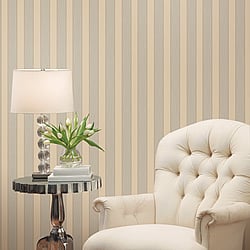 Galerie Wallcoverings Product Code 95221 - Ornamenta Wallpaper Collection - Grey Beige Colours - Classic Stripe Design