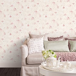 Galerie Wallcoverings Product Code AB27661 - Abby Rose 4 Wallpaper Collection - Soft Pink Green Cream Colours - Morning Dew Design