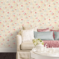 Galerie Wallcoverings Product Code AB42418 - Abby Rose 4 Wallpaper Collection - Pink Blue Cream Colours - Morning Dew Design