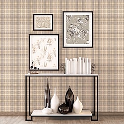 Galerie Wallcoverings Product Code AF37721 - Abby Rose 4 Wallpaper Collection - Beige Grey Colours - Check Plaid Design