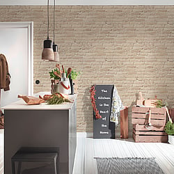 Galerie Wallcoverings Product Code BB51106 - The Bricks And More Wallpaper Collection - Beige Colours - Weathered Walls Motif Design