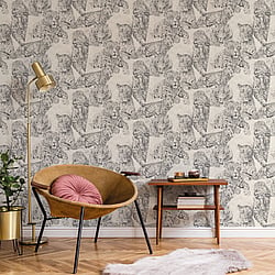 Galerie Wallcoverings Product Code BL22720 - Botanica Wallpaper Collection - Grey Beige Colours - Leopard Design