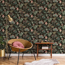 Galerie Wallcoverings Product Code BL22745 - Botanica Wallpaper Collection - Black Colours - Mystic Floral Design