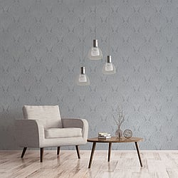 Galerie Wallcoverings Product Code DWP0247-02 - Emporium Wallpaper Collection - Grey Silver Colours - Mehndi Damask Design