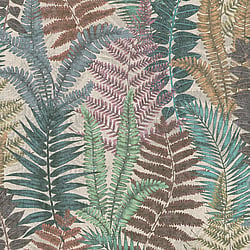 Galerie Wallcoverings Product Code FL61116 - Flourish Wallpaper Collection - Beige/Blue Colours - Fern Leaves Motif Design