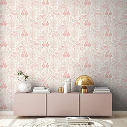 Galerie Wallcoverings Product Code FL61126 - Flourish Wallpaper Collection - Grey/Pink Colours - Dreaming Garden Motif Design