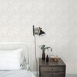 Galerie Wallcoverings Product Code G45013 - Vintage Roses Wallpaper Collection - Grey Colours - Damask Design