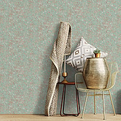 Galerie Wallcoverings Product Code G45345 - Grunge Wallpaper Collection - Green Copper Orange Colours - Concrete Design