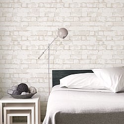 Galerie Wallcoverings Product Code G56211 - Nostalgie Wallpaper Collection - White Colours - Brick Wall Design