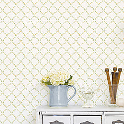 Galerie Wallcoverings Product Code G67907 - Miniatures 2 Wallpaper Collection - Yellow Green White Colours - Small Rose Trail Design