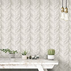 Galerie Wallcoverings Product Code G68000 - Natural Fx 2 Wallpaper Collection - Cream Colours - Chevron Wood Design