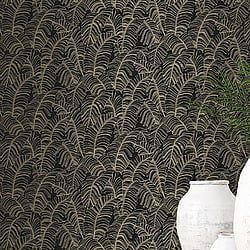 Galerie Wallcoverings Product Code G78301 - Bazaar Wallpaper Collection - Black Light Ochre Colours - Broadleaf Design