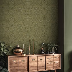 Galerie Wallcoverings Product Code IS33347 - Italian Silks And Damasks Wallpaper Collection - Green Colours - Damasco Quirinale Design