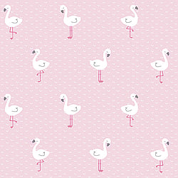 Galerie Wallcoverings Product Code ND21121 - Little Explorers Wallpaper Collection - Pink White Purple Colours - Pink Flamingo Design