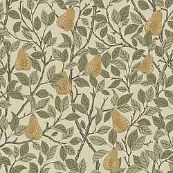 Galerie Wallcoverings Product Code S13102 - Sommarang Wallpaper Collection - Green Colours - Leaves and Pears Design