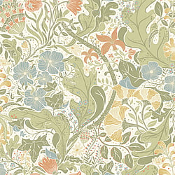 Galerie Wallcoverings Product Code S83101 - Hjarterum Wallpaper Collection - Beige Colours - Swedish Flowers and Leaves Design