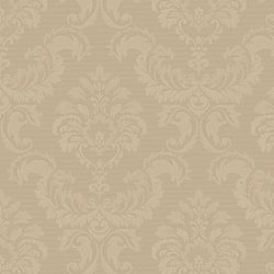 Galerie Wallcoverings Product Code SK34755 - Simply Silks 3 Wallpaper Collection - Brushed Metallic Gold Colours - Feathered Damask Design