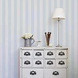 Galerie Wallcoverings Product Code SY33916 - Simply Stripes 2 Wallpaper Collection - Light Beige Light Blue Colours - Tent Stripe Design