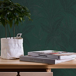 Galerie Wallcoverings Product Code WH30146 - Welcome Home Wallpaper Collection - Green Colours - Botanical Leaves Design