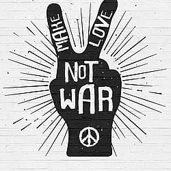 Galerie Wallcoverings Product Code WH45198M - Welcome Home Murals Wallpaper Collection - Black, White Colours - Make Love, Not War Design