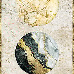 Galerie Wallcoverings Product Code WH45218M - Welcome Home Murals Wallpaper Collection - Beige, Yellow, Black Colours - Marble Eclipse Design