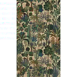 Galerie Wallcoverings Product Code WH45230M - Welcome Home Murals Wallpaper Collection - Beige, Blue, Green Colours - Vintage Jungle Greenery Design