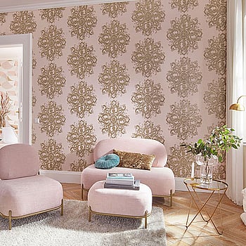 Galerie Wallcoverings Product Code 10154-05 - ELLE Decoration Wallpaper Collection - Blush Pink Gold Colours -  