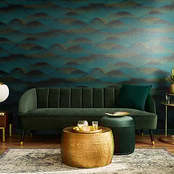 Galerie Wallcoverings Product Code 34018 - Hotel Wallpaper Collection - Blue, Black Colours -  