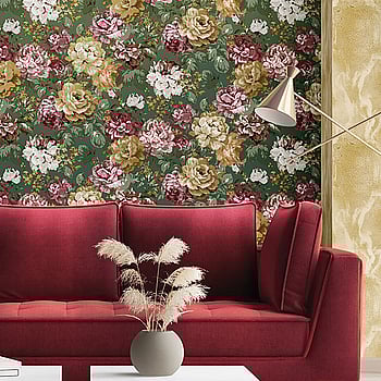 Galerie Wallcoverings Product Code 42535 - Opulence Wallpaper Collection - Green Pink Colours -  