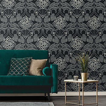 Galerie Wallcoverings Product Code ET12120 - Arts and Crafts Wallpaper Collection - Black Grey White Colours -  