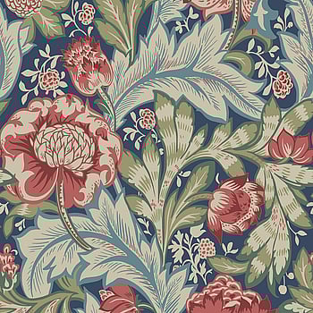Galerie Wallcoverings Product Code ET12302 - Arts and Crafts Wallpaper Collection - Deep Blue Red Green Colours -  