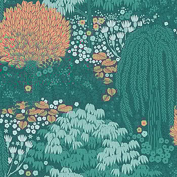 Galerie Wallcoverings Product Code FL61132 - Flourish Wallpaper Collection - Green/Orange Colours -  