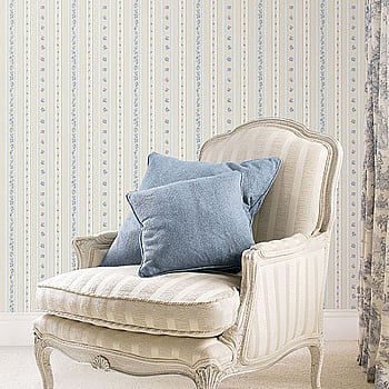 Galerie Wallcoverings Product Code G23221 - Country Cottage Wallpaper Collection - Blue Beige Colours -  