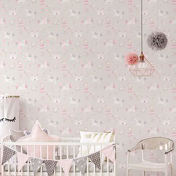 Galerie Wallcoverings Product Code G56525 - Just 4 Kids 2 Wallpaper Collection - Grey Pink Colours -  