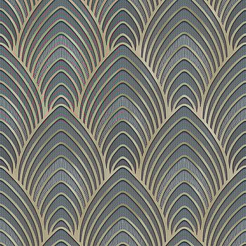 Galerie Wallcoverings Product Code G68018 - Utopia Wallpaper Collection - Blue Gold Colours -  