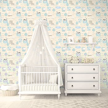 Galerie Wallcoverings Product Code G78374 - Tiny Tots 2 Wallpaper Collection - Beige Turquoise Colours -  